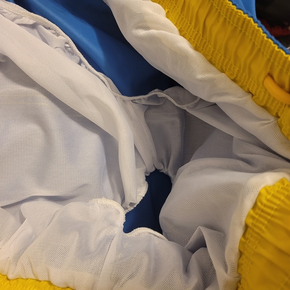 Unitop Dual-Tone Swim Trunks in Blue and Yellow. Size 38 - Picture 5 of 7